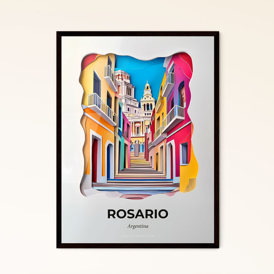 Vivid Rosario, Argentina - a street with a staircase going up it