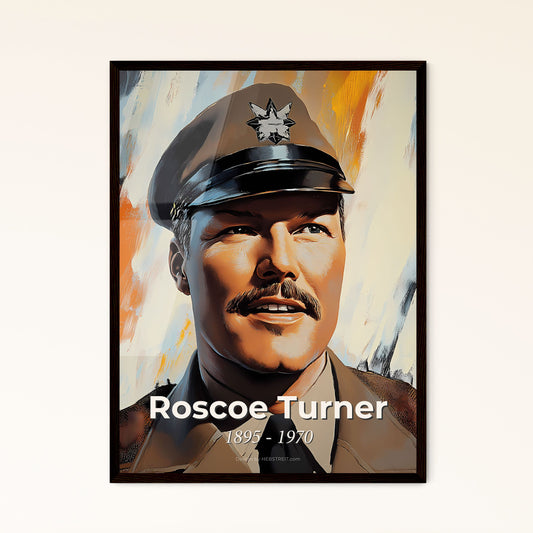 Portrait of Roscoe Turner, 1895 - 1970. Impressionistic painting of a man in a uniform.