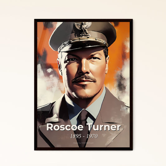 Portrait of Roscoe Turner, 1895 - 1970. Impressionistic painting of a man in a military uniform.