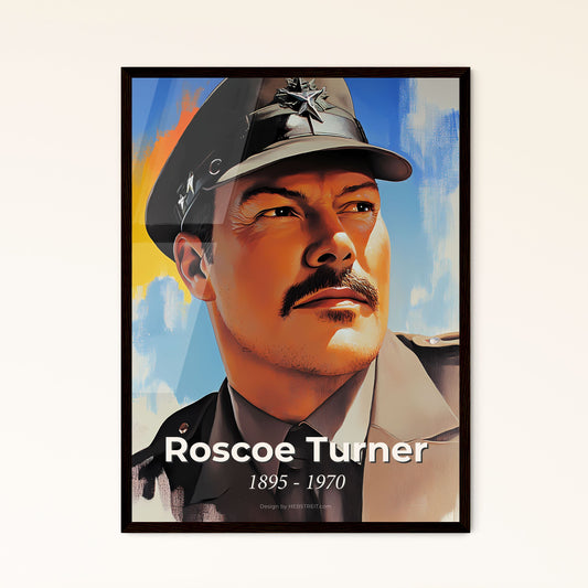 Portrait of Roscoe Turner, 1895 - 1970. Impressionistic painting of a man in a uniform.