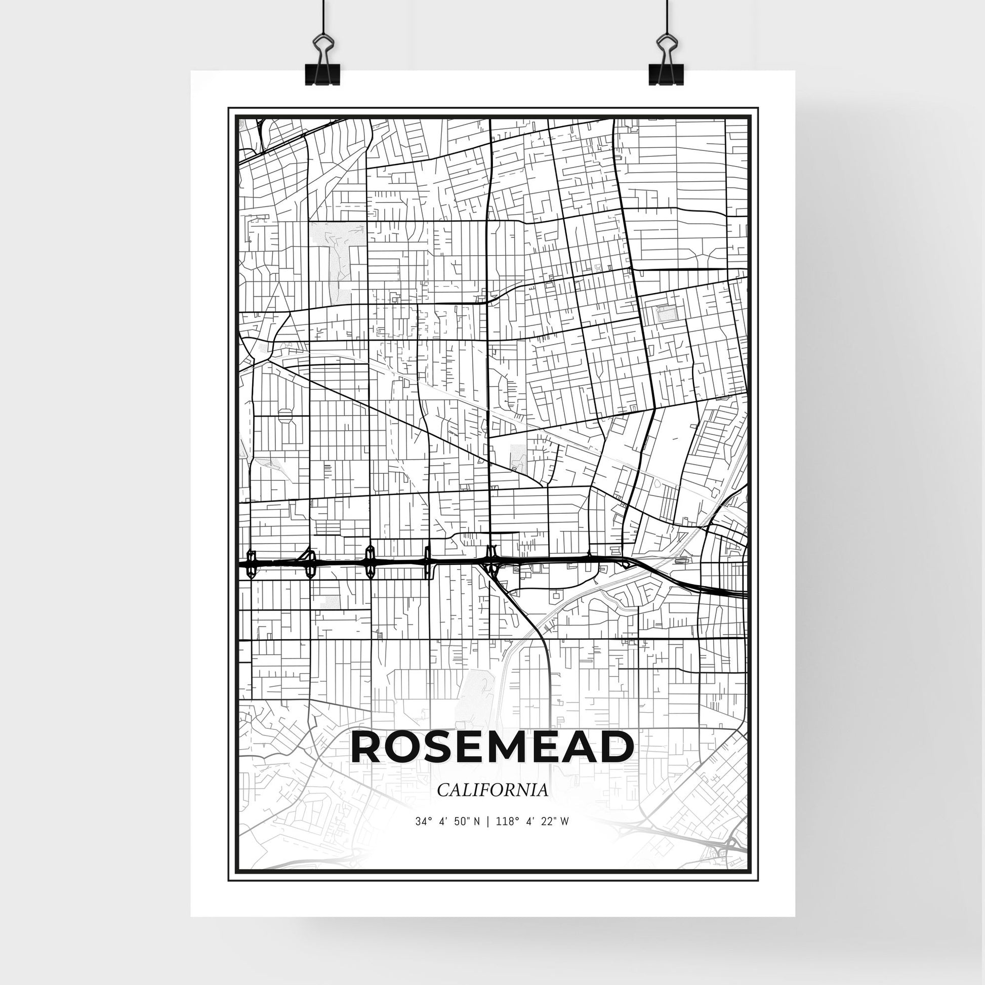 Rosemead California - Premium City Map Poster