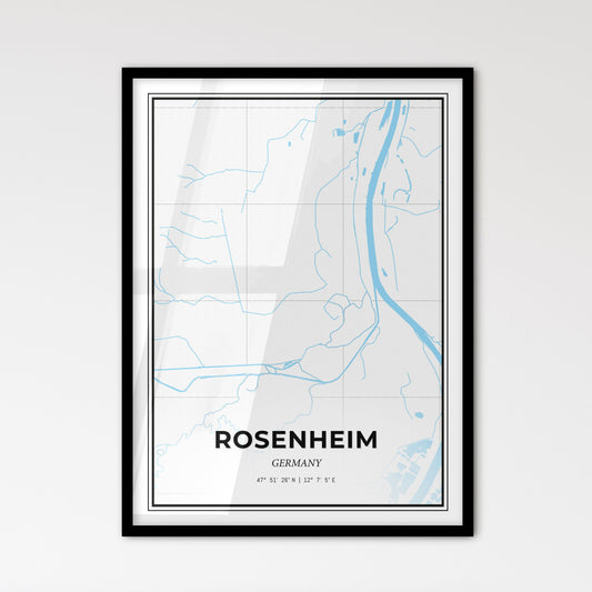 Rosenheim Germany - Scandinavian Style City Map for Modern Home Decor