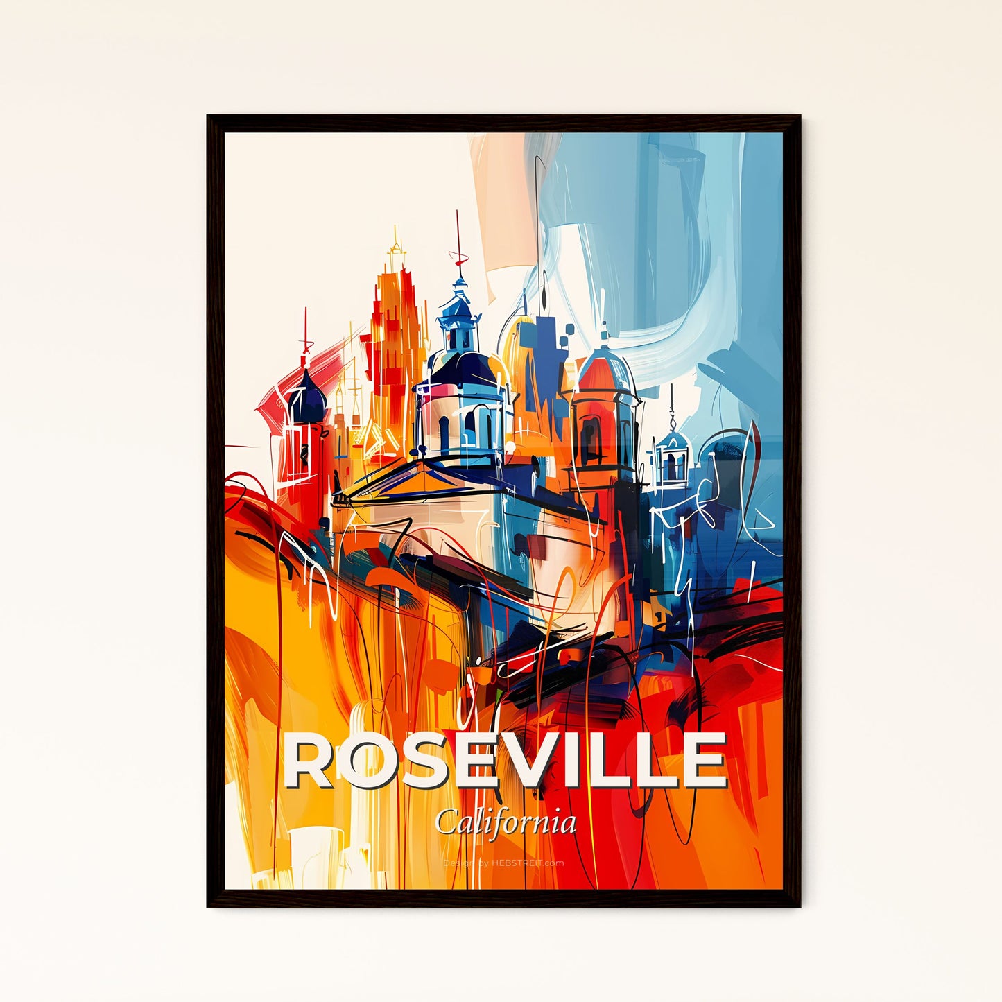 Vibrant Roseville, California - A Painting Of A Building