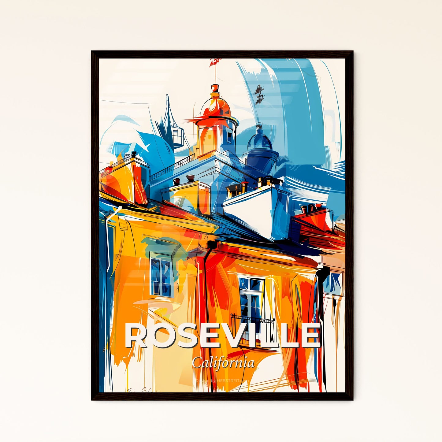 Vibrant Roseville, California - A Painting Of A Building