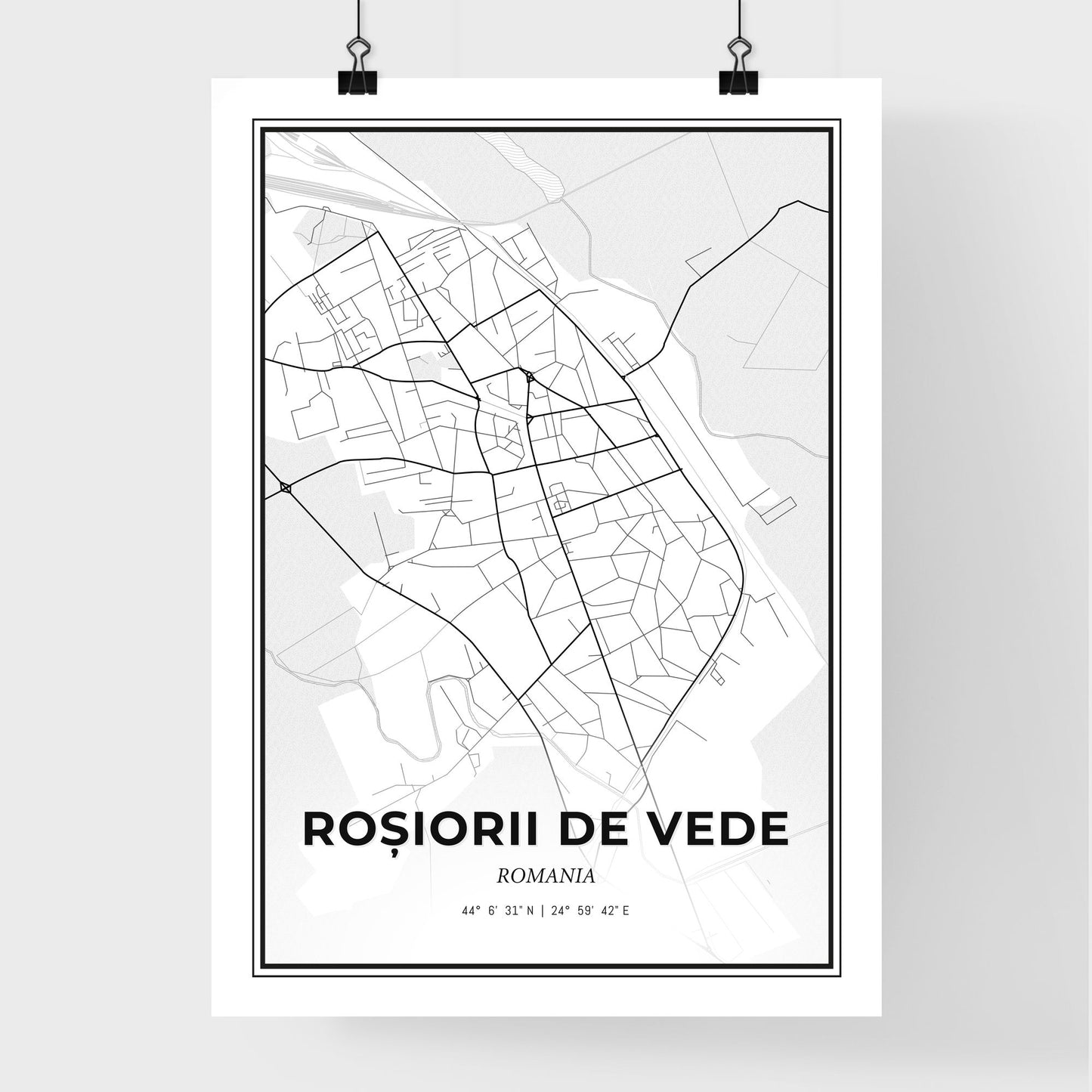 Roșiorii de Vede Romania - Premium City Map Poster