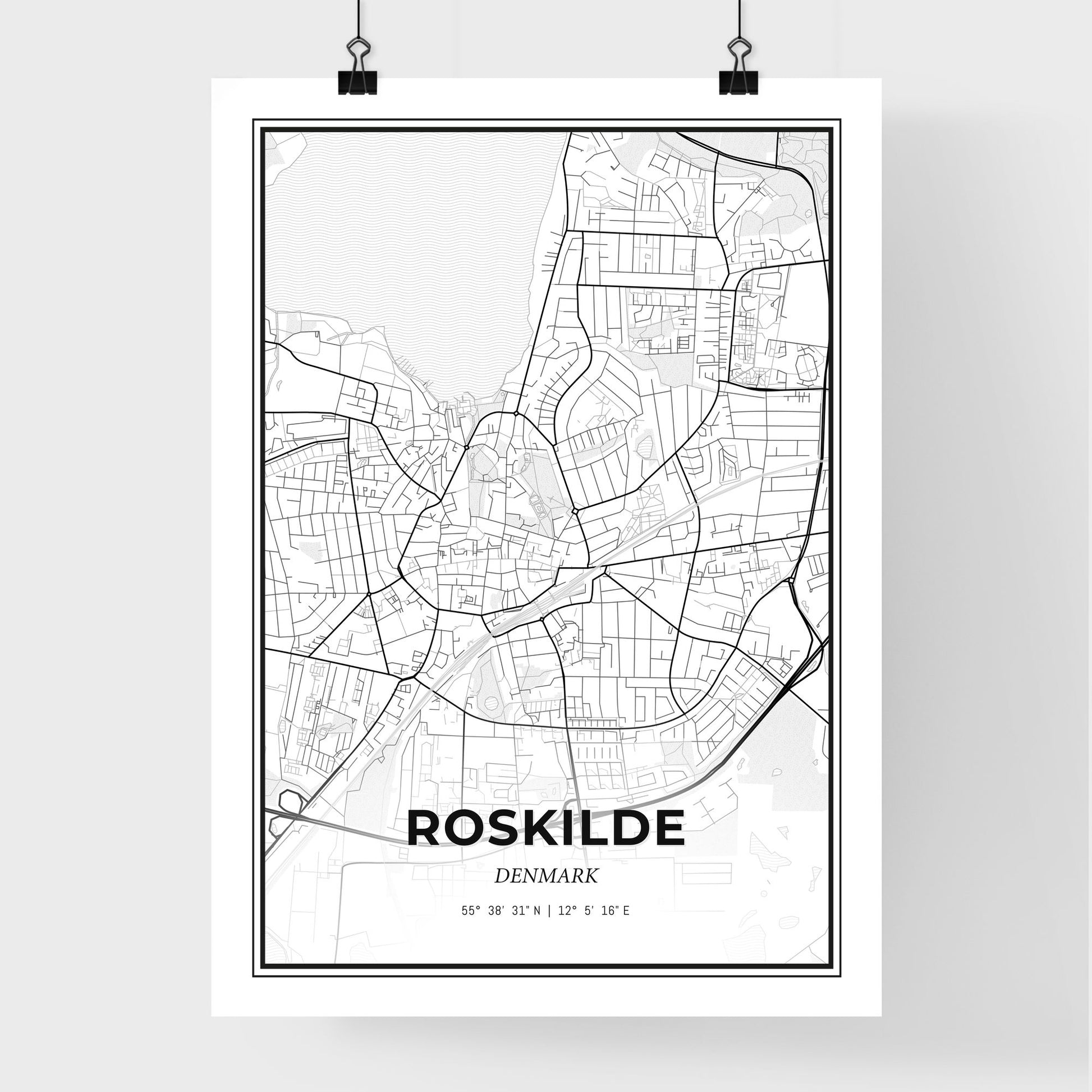 Roskilde Denmark - Premium City Map Poster