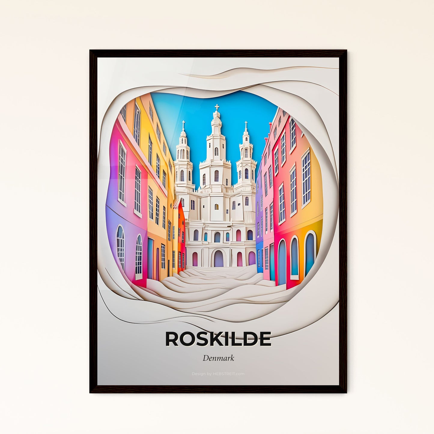 Vivid Roskilde, Denmark - a city with a church in the middle