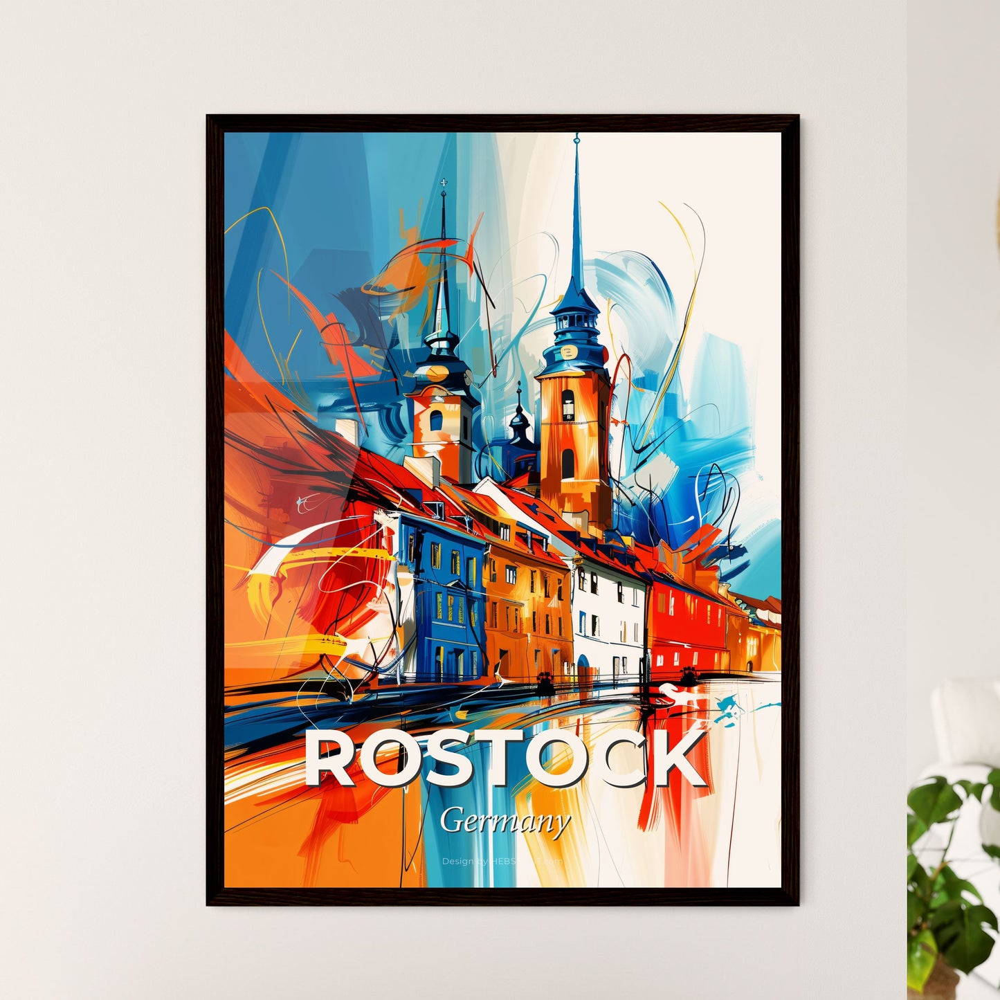 Vibrant Rostock, Germany - A Colorful Painting Of A City