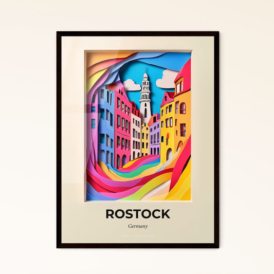 Vivid Rostock, Germany - a city with a clock tower