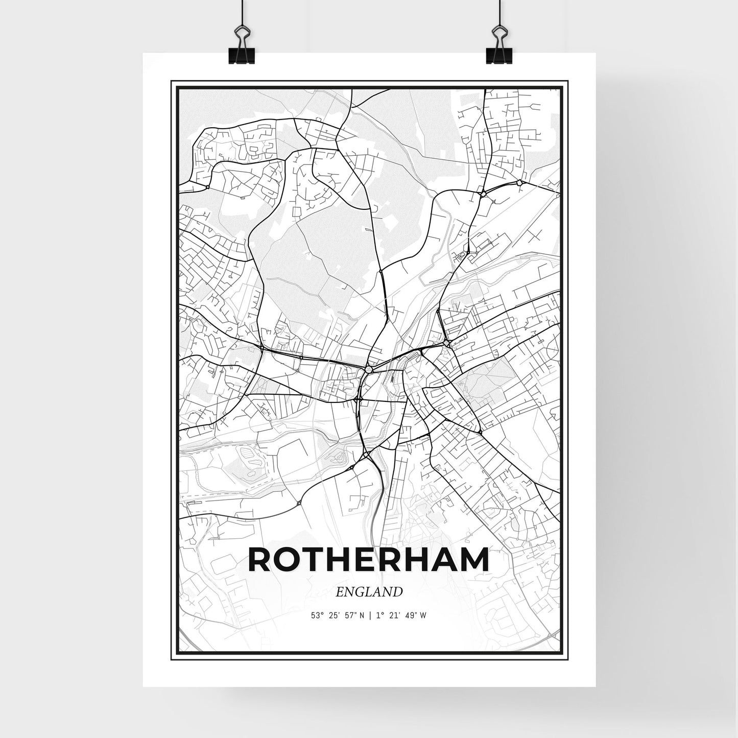 Rotherham England - Premium City Map Poster