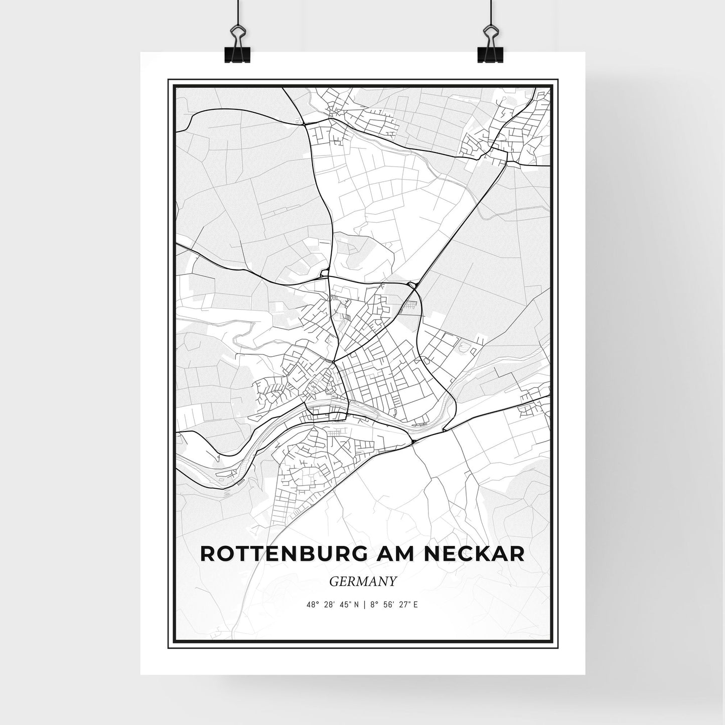 Rottenburg am Neckar Germany - Premium City Map Poster