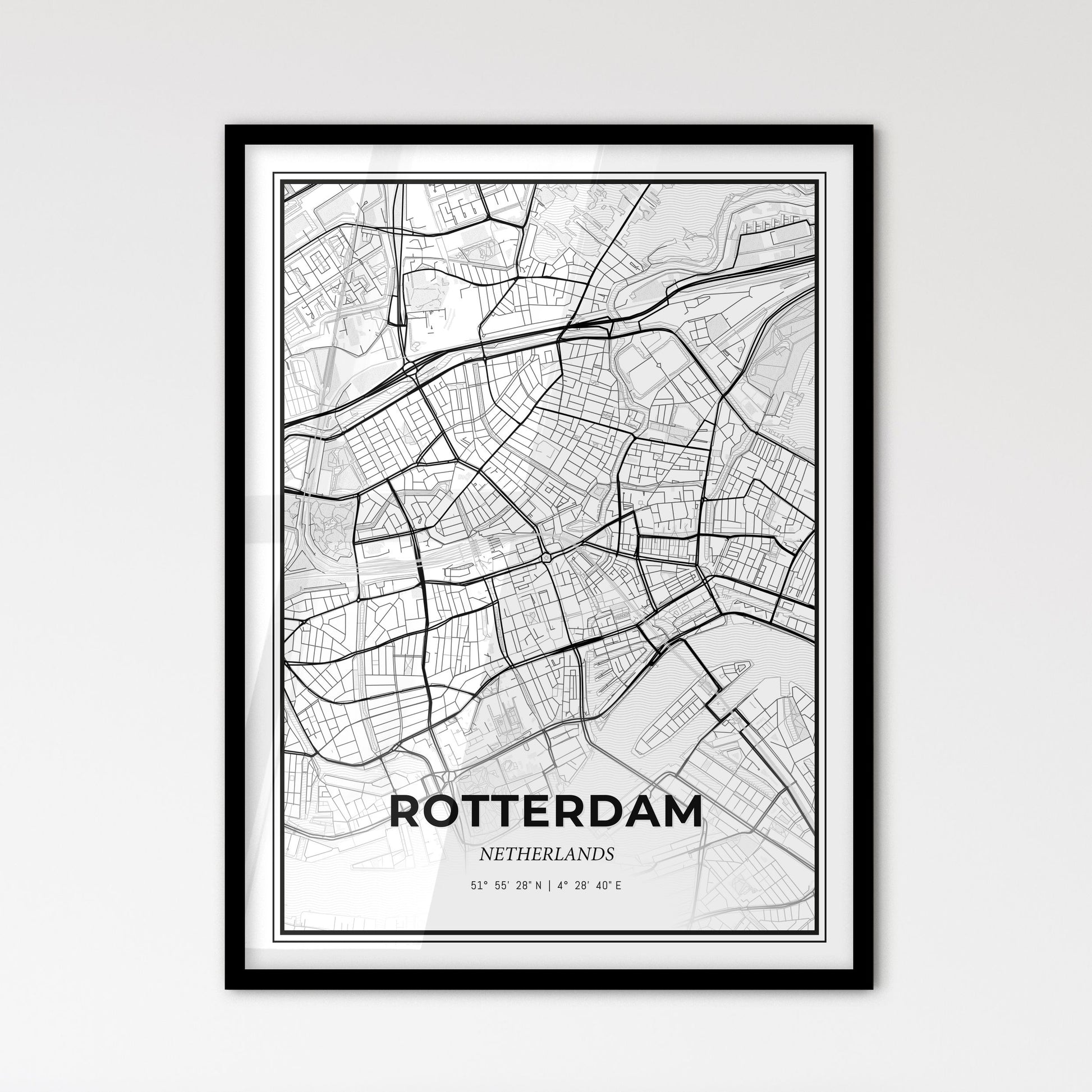  Rotterdam Netherlands - Scandinavian Style City Map for Modern Home Decor