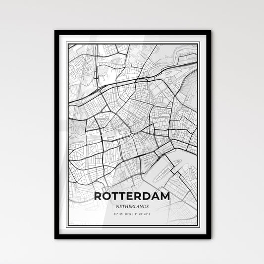  Rotterdam Netherlands - Scandinavian Style City Map for Modern Home Decor