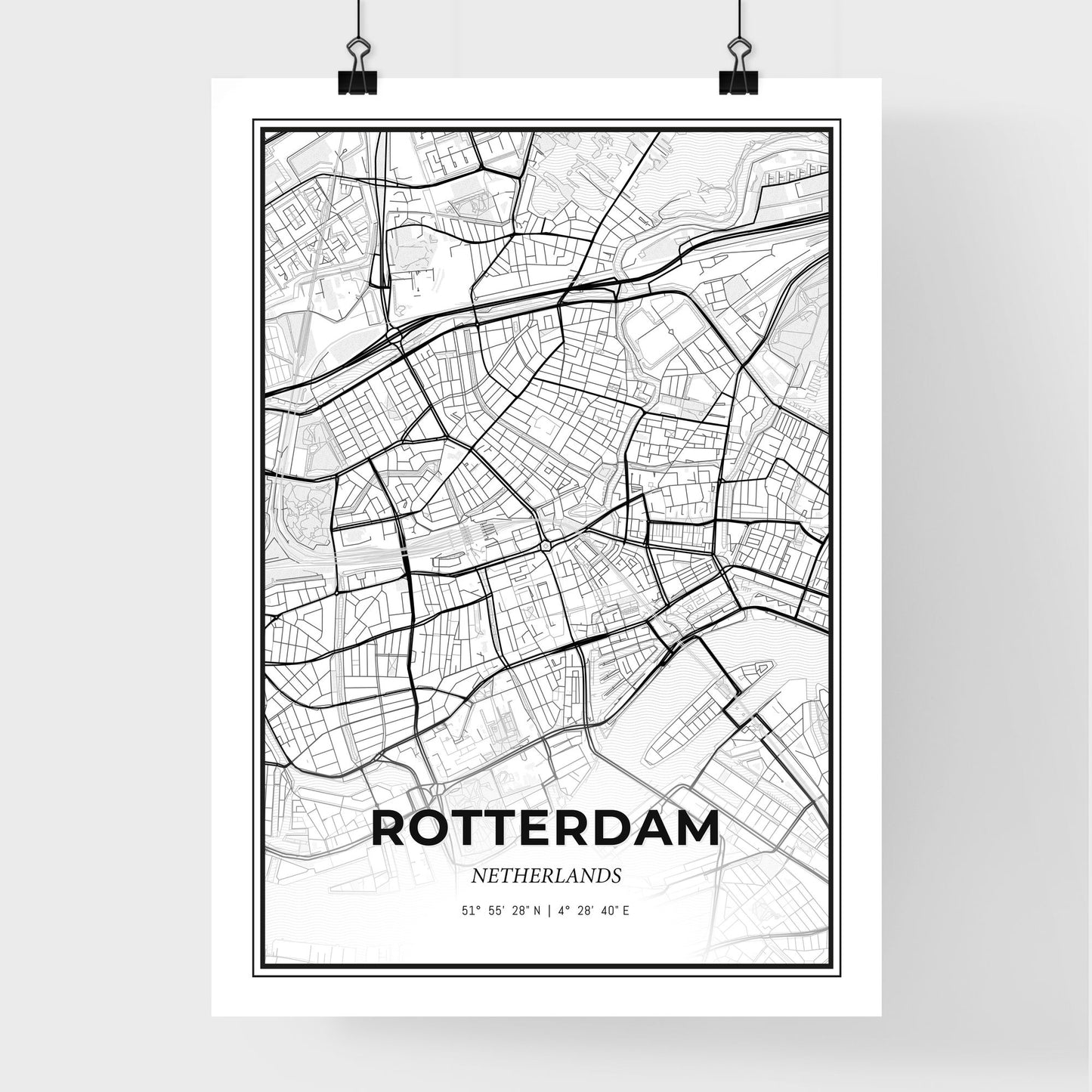  Rotterdam Netherlands - Premium City Map Poster