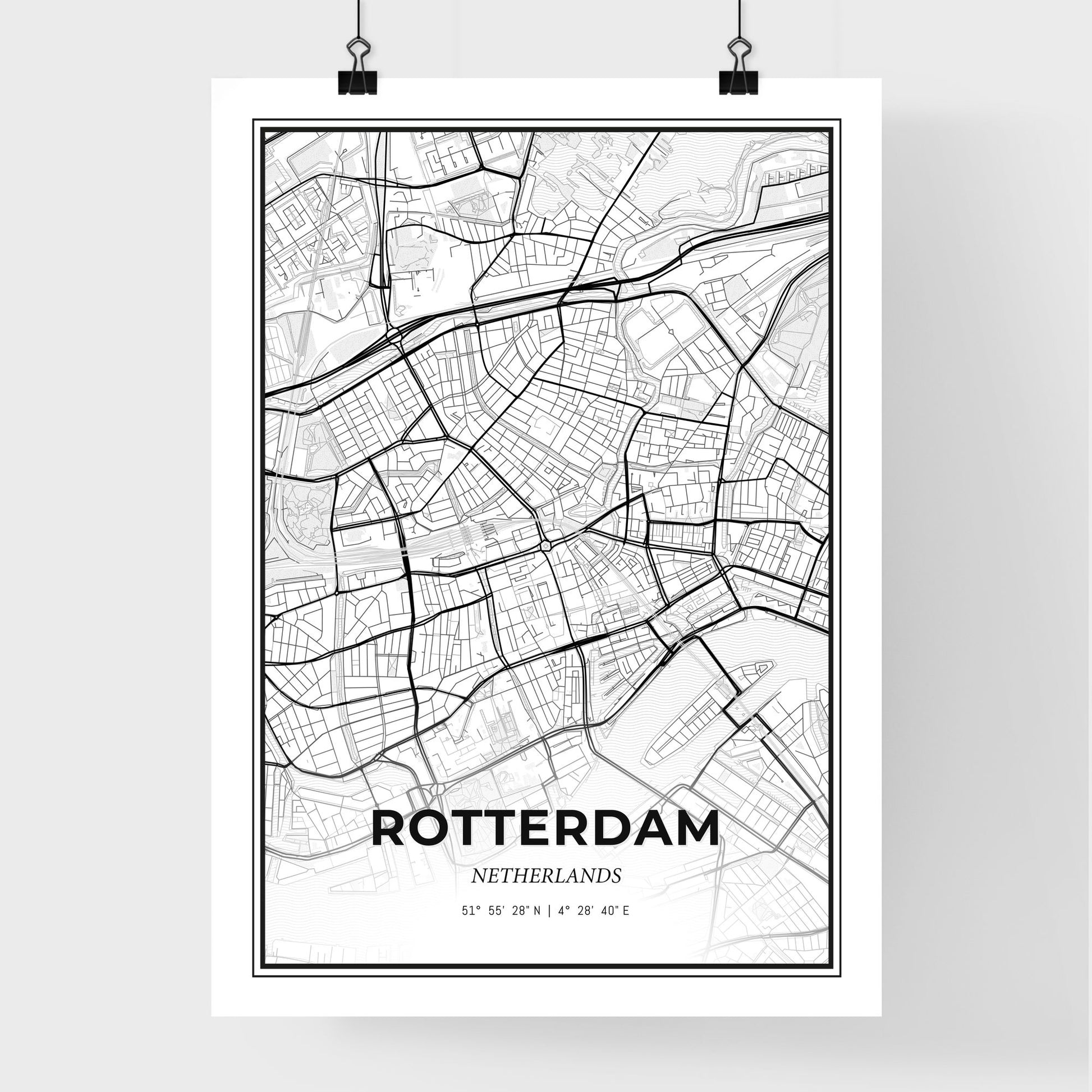  Rotterdam Netherlands - Premium City Map Poster