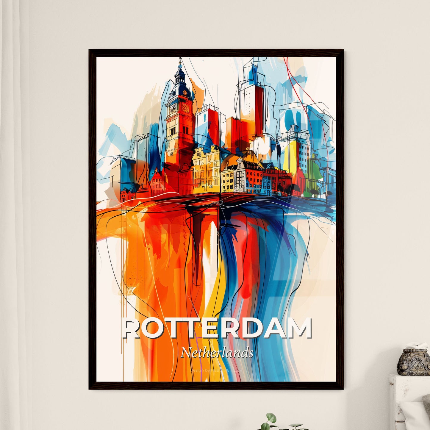 Vibrant Rotterdam, Netherlands - A Colorful Cityscape With Buildings And A Rainbow Of Colors