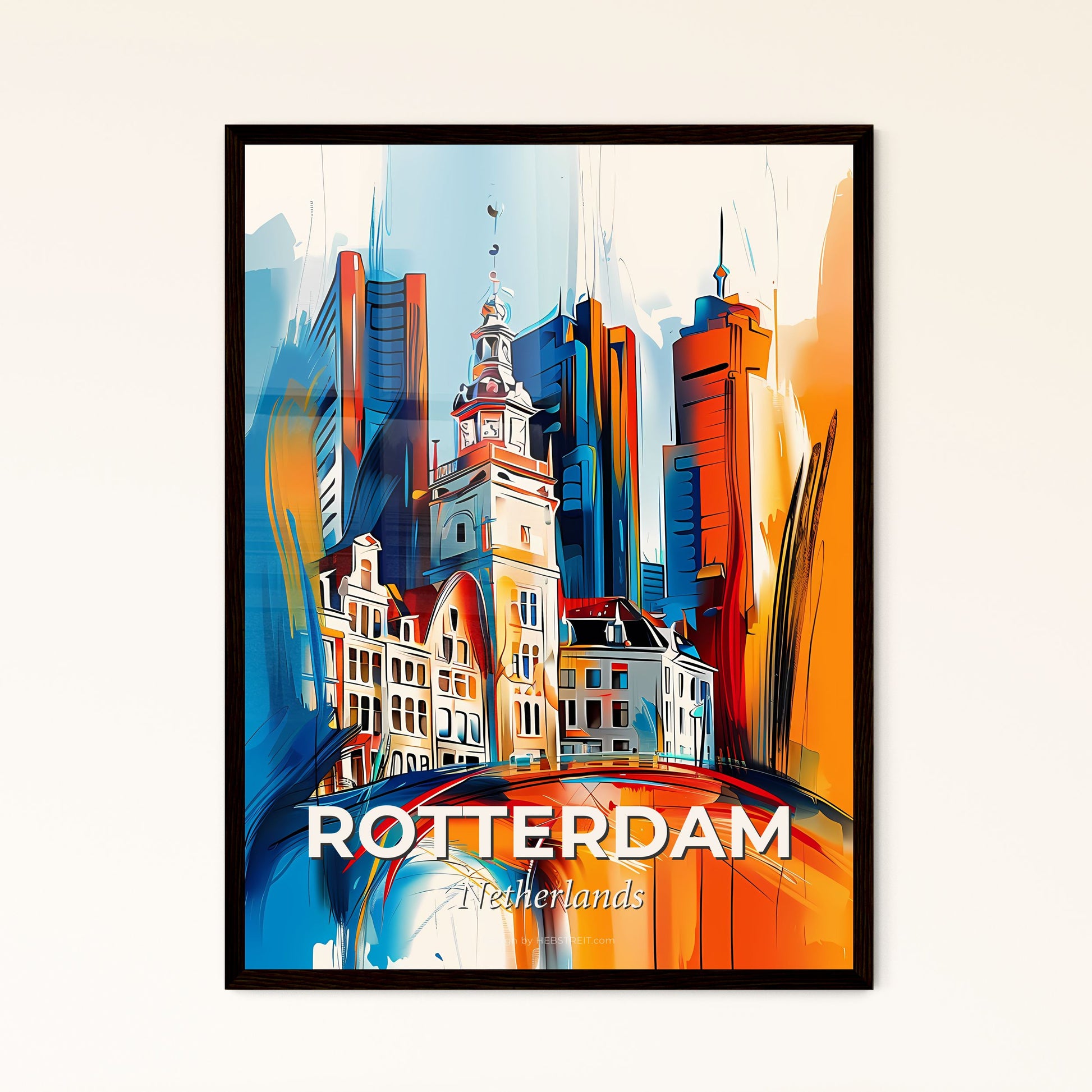 Vibrant Rotterdam, Netherlands - A Painting Of A City