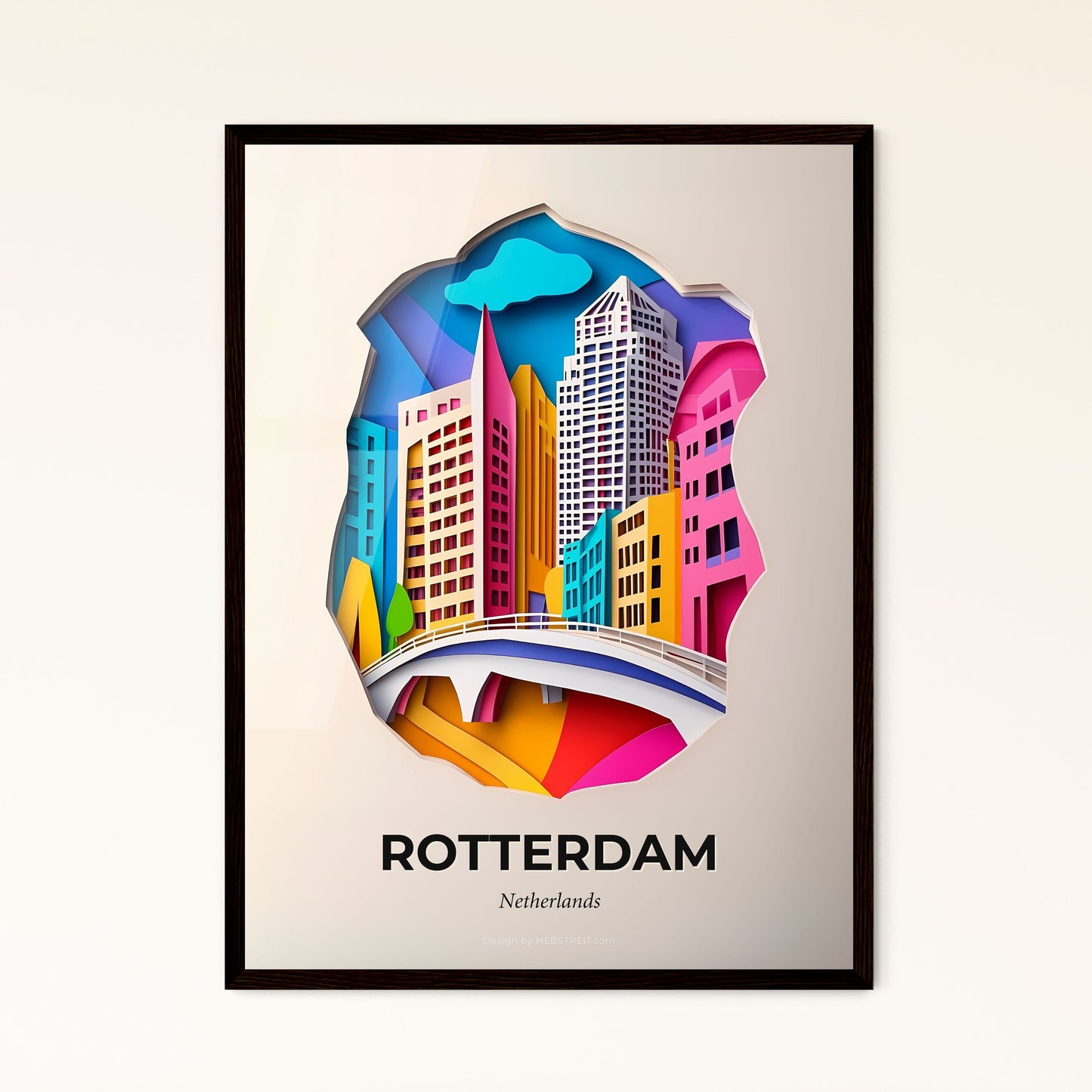 Vivid Rotterdam, Netherlands - a paper cut of a city with a bridge