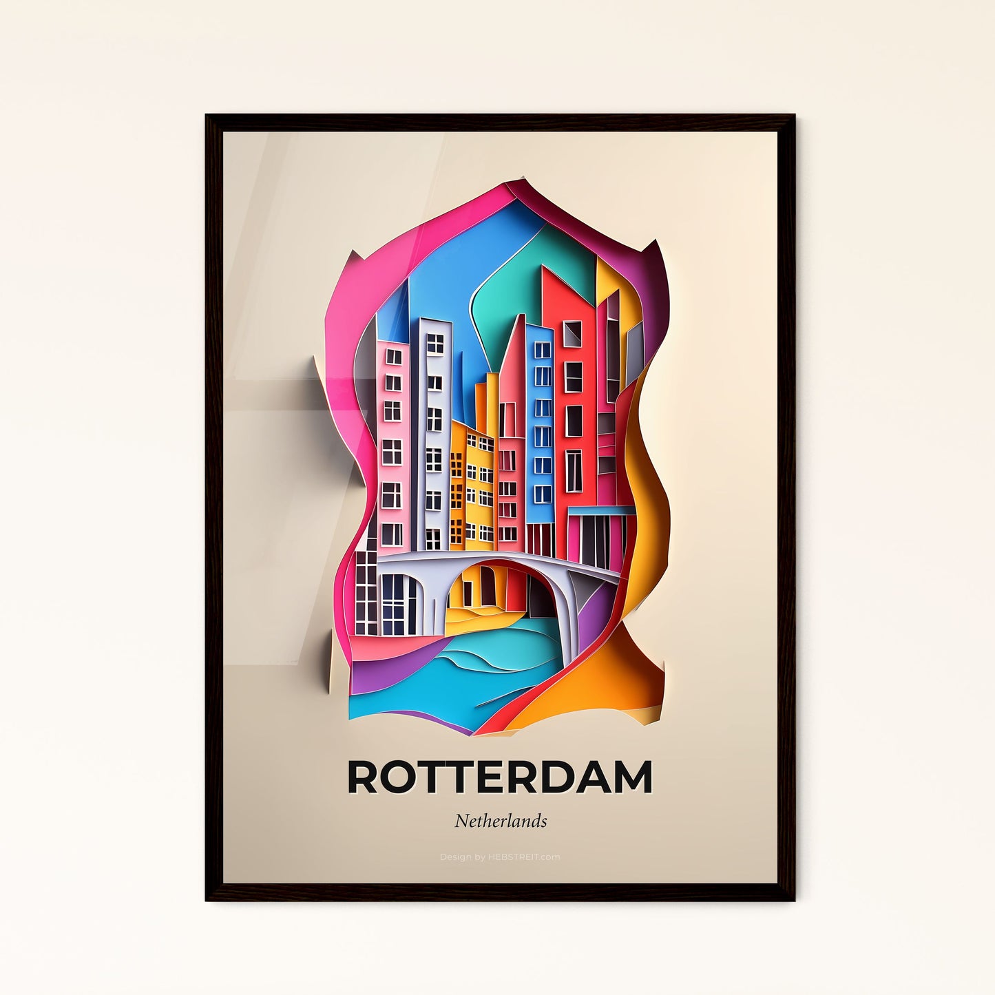 Vivid Rotterdam, Netherlands - a paper cut of a city with a bridge