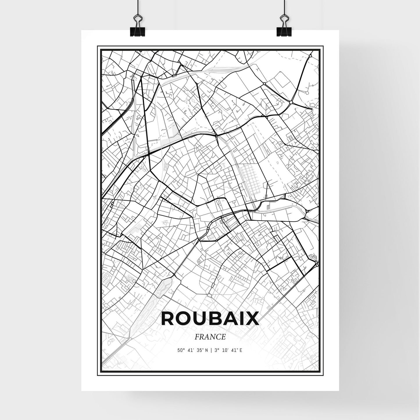 Roubaix France - Premium City Map Poster