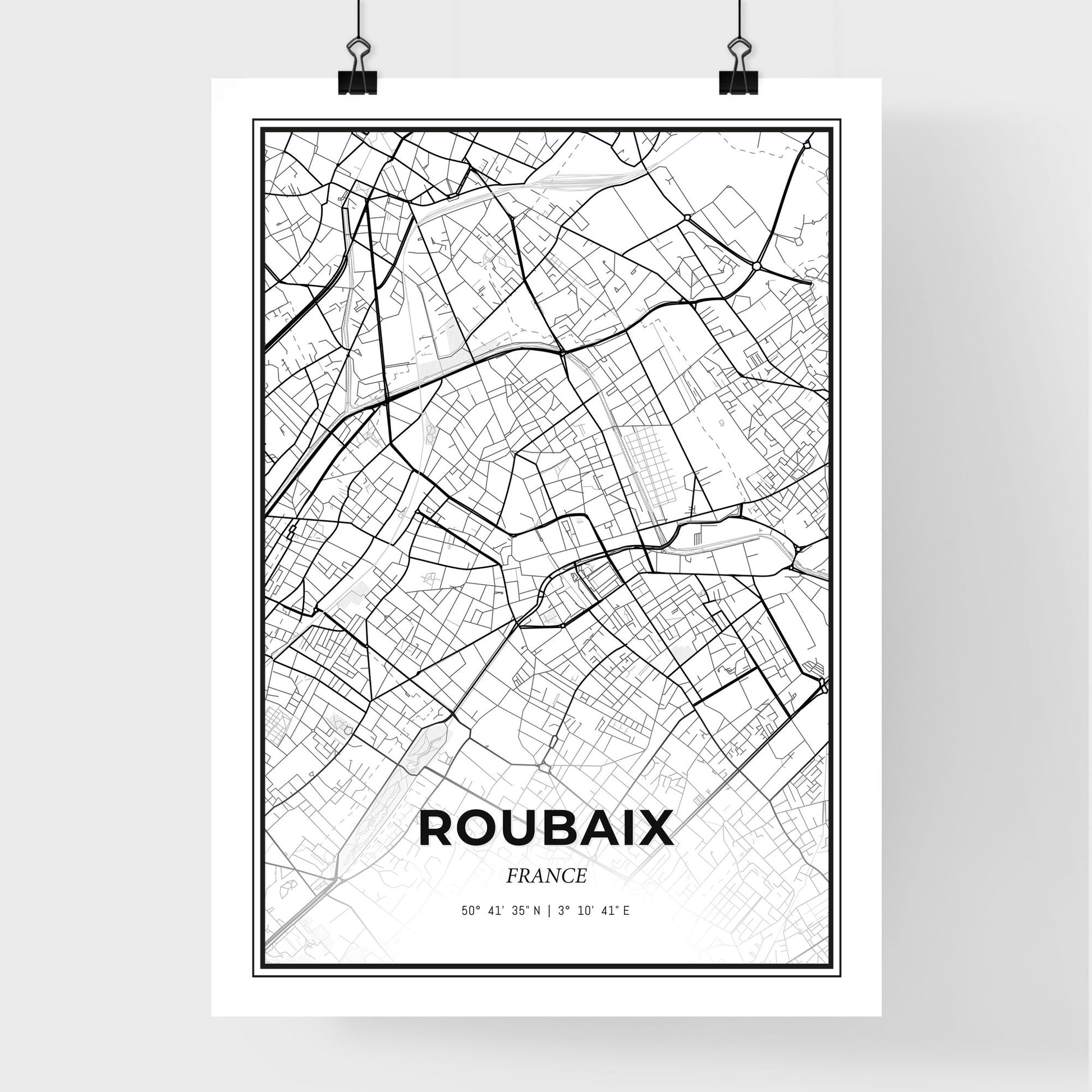 Roubaix France - Premium City Map Poster