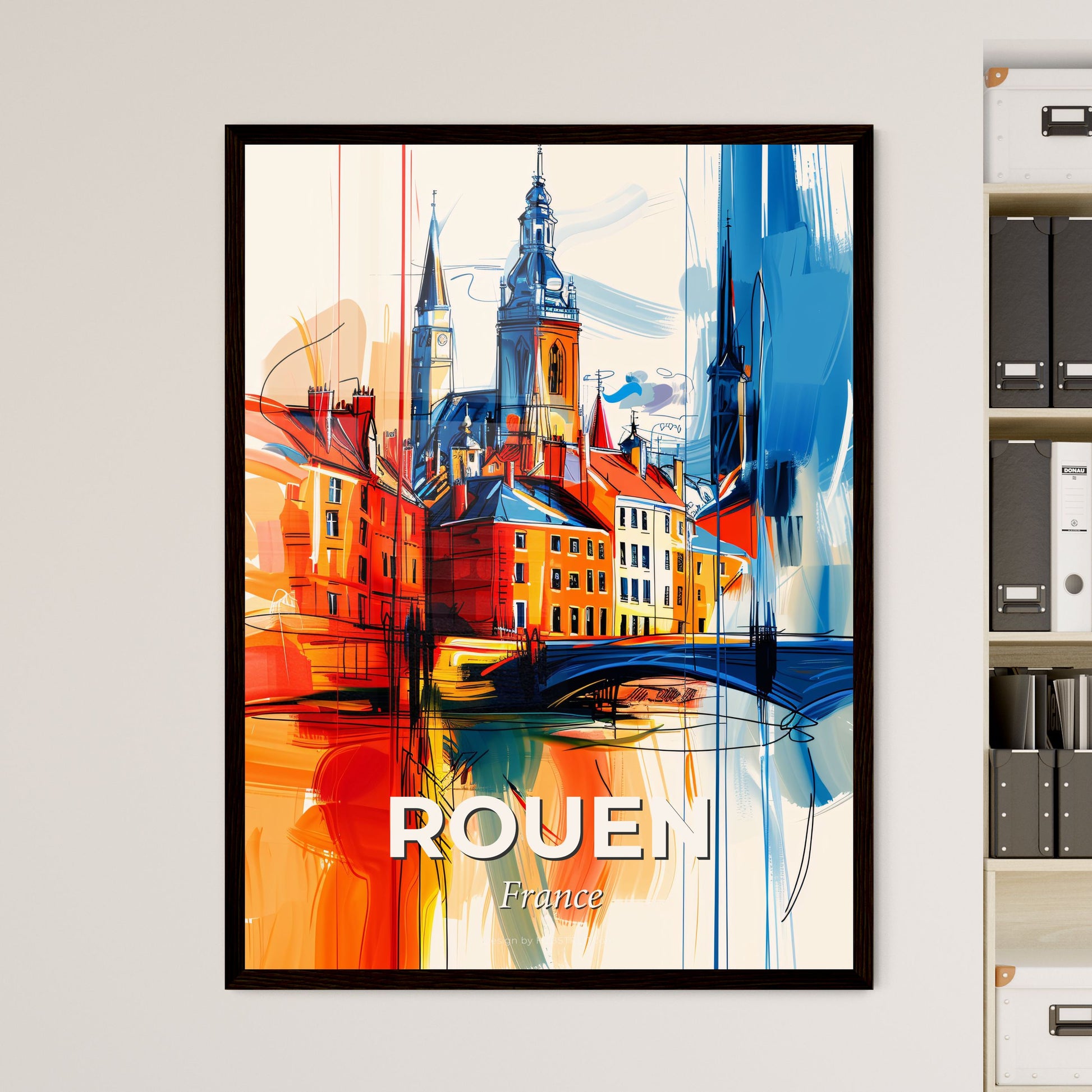 Vibrant Rouen, France - A Colorful Painting Of A City