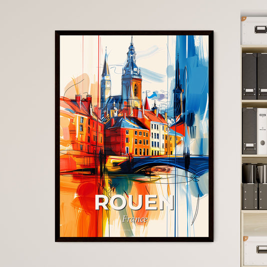 Vibrant Rouen, France - A Colorful Painting Of A City