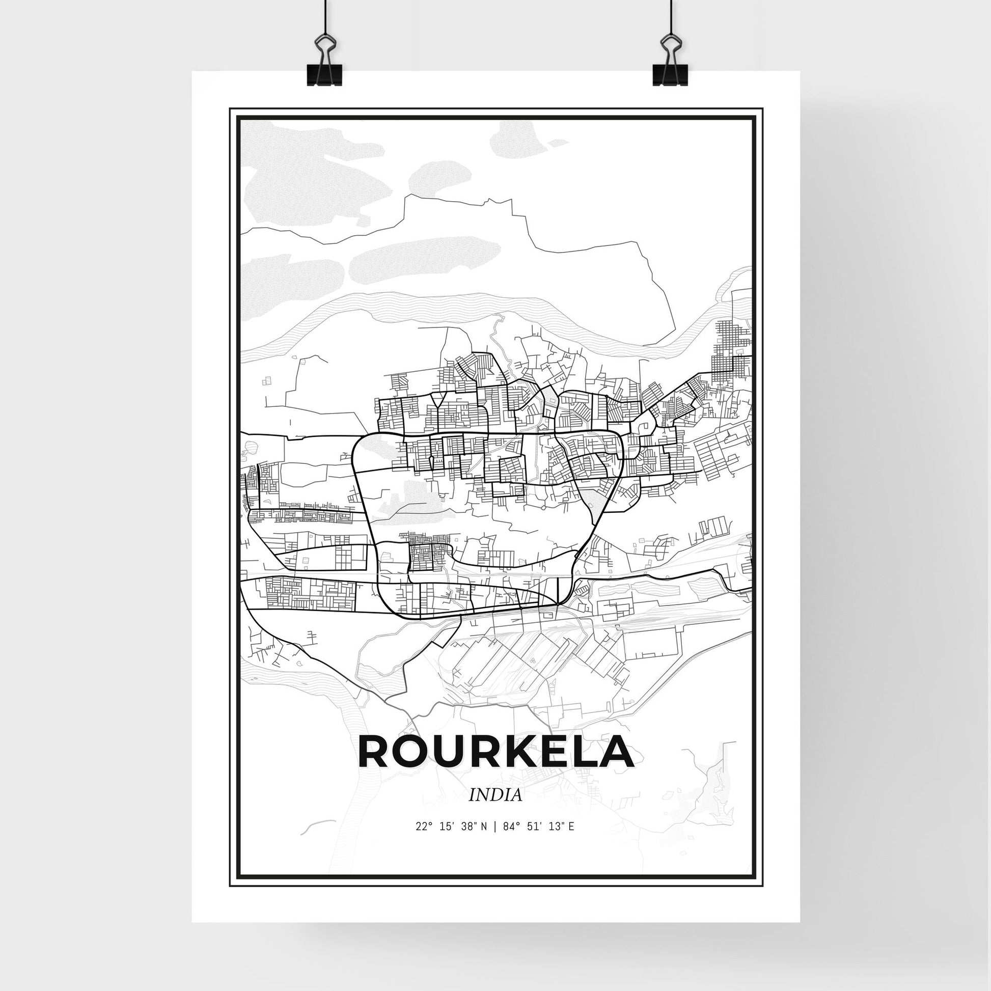 Rourkela India - Premium City Map Poster