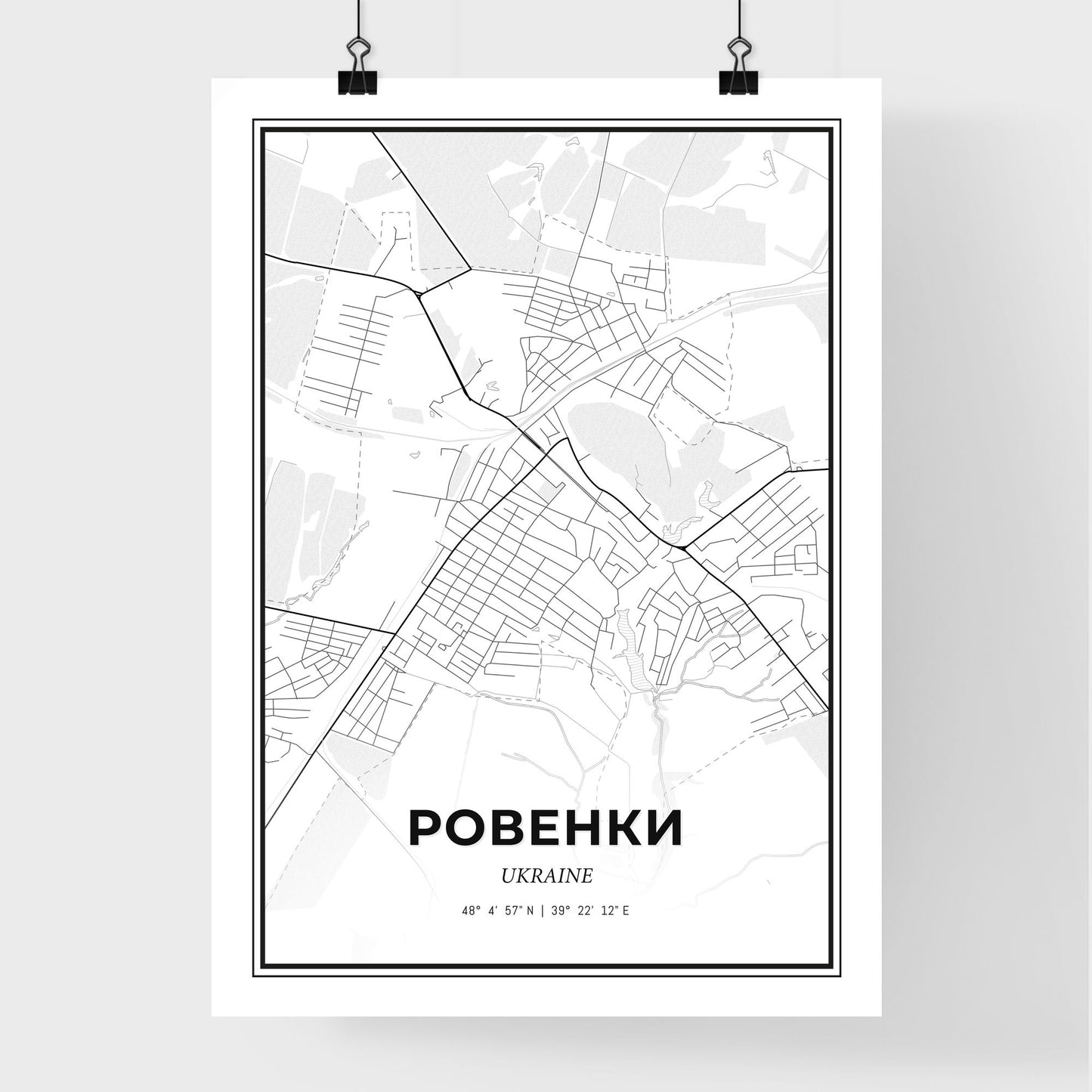 Rovenky Ukraine - Premium City Map Poster