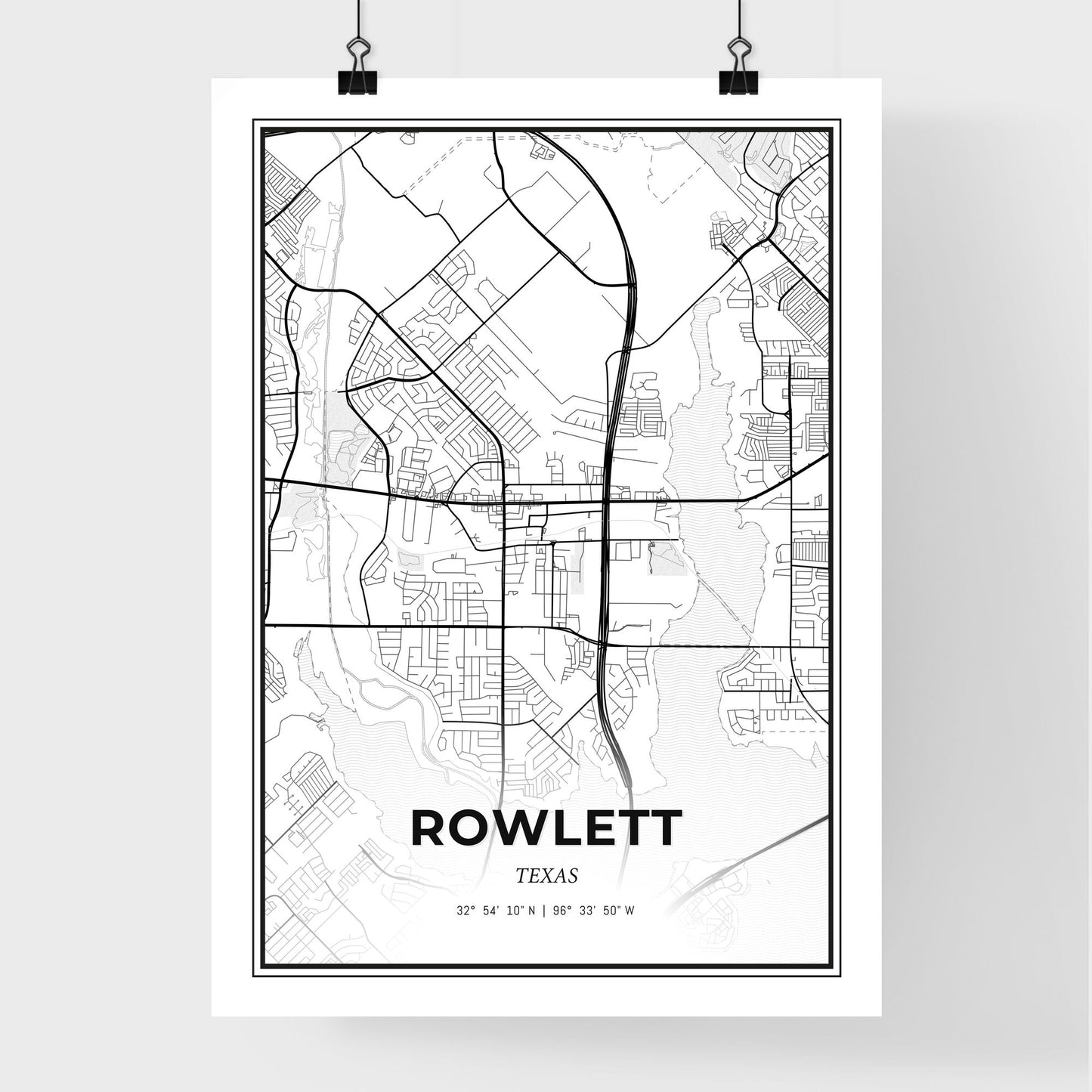 Rowlett Texas - Premium City Map Poster