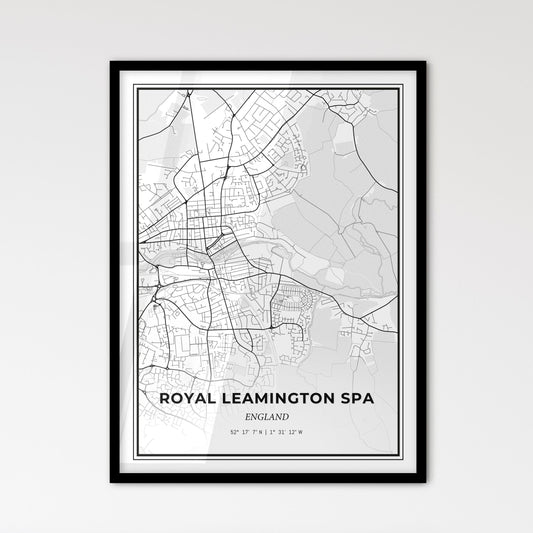 Royal Leamington Spa England - Scandinavian Style City Map for Modern Home Decor