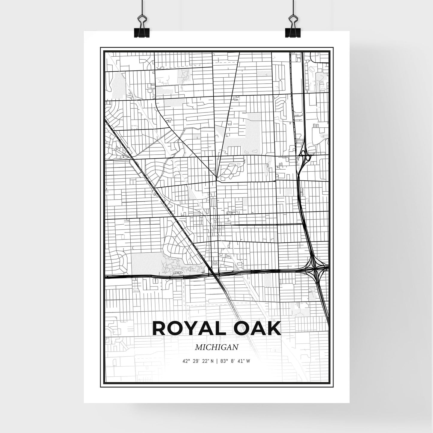 Royal Oak Michigan - Premium City Map Poster