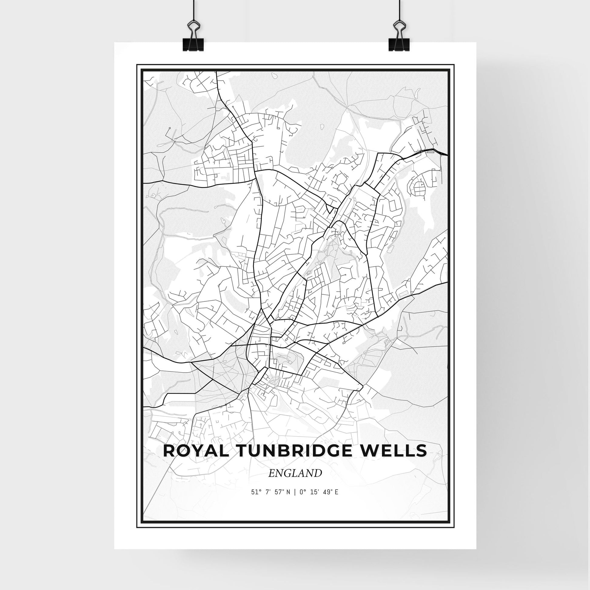 Royal Tunbridge Wells England - Premium City Map Poster