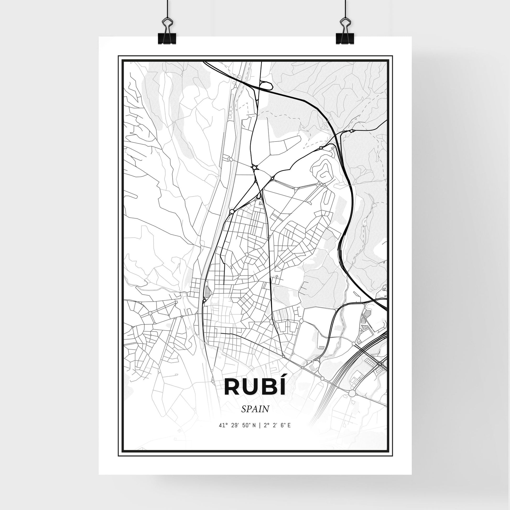 Rubí Spain - Premium City Map Poster