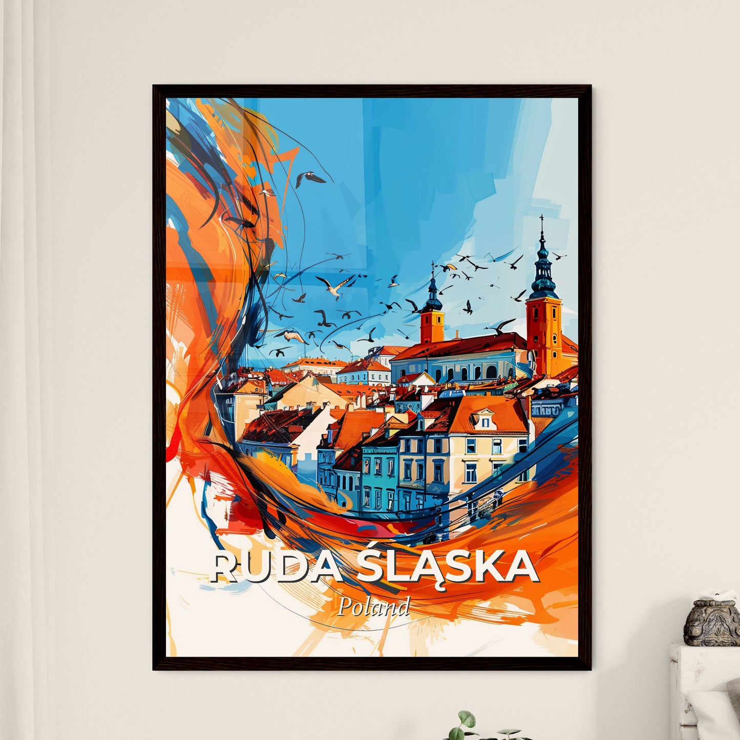 Vibrant Ruda Śląska, Poland - A Painting Of A City