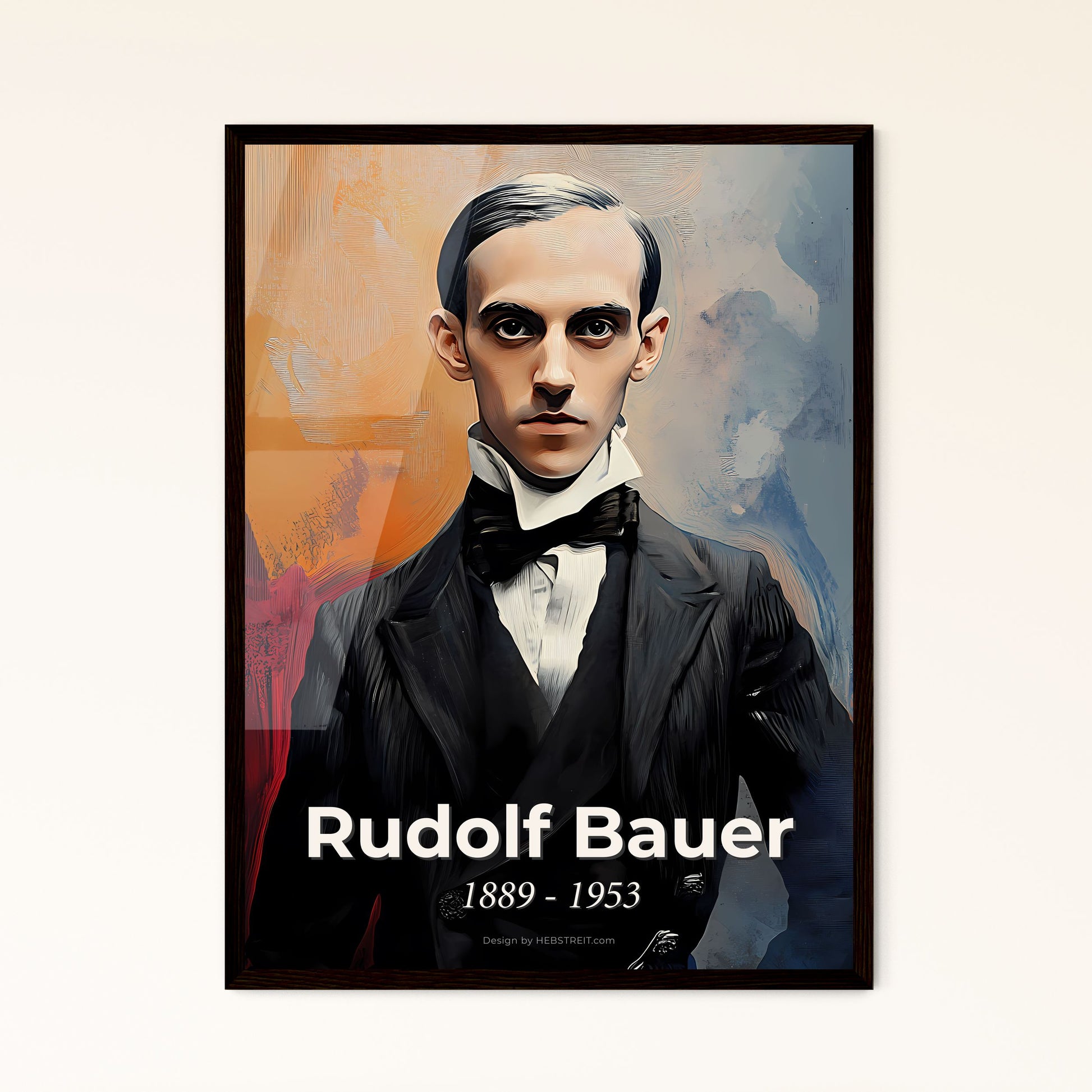 Portrait of Rudolf Bauer, 1889 - 1953. Impressionistic painting of a man in a suit.