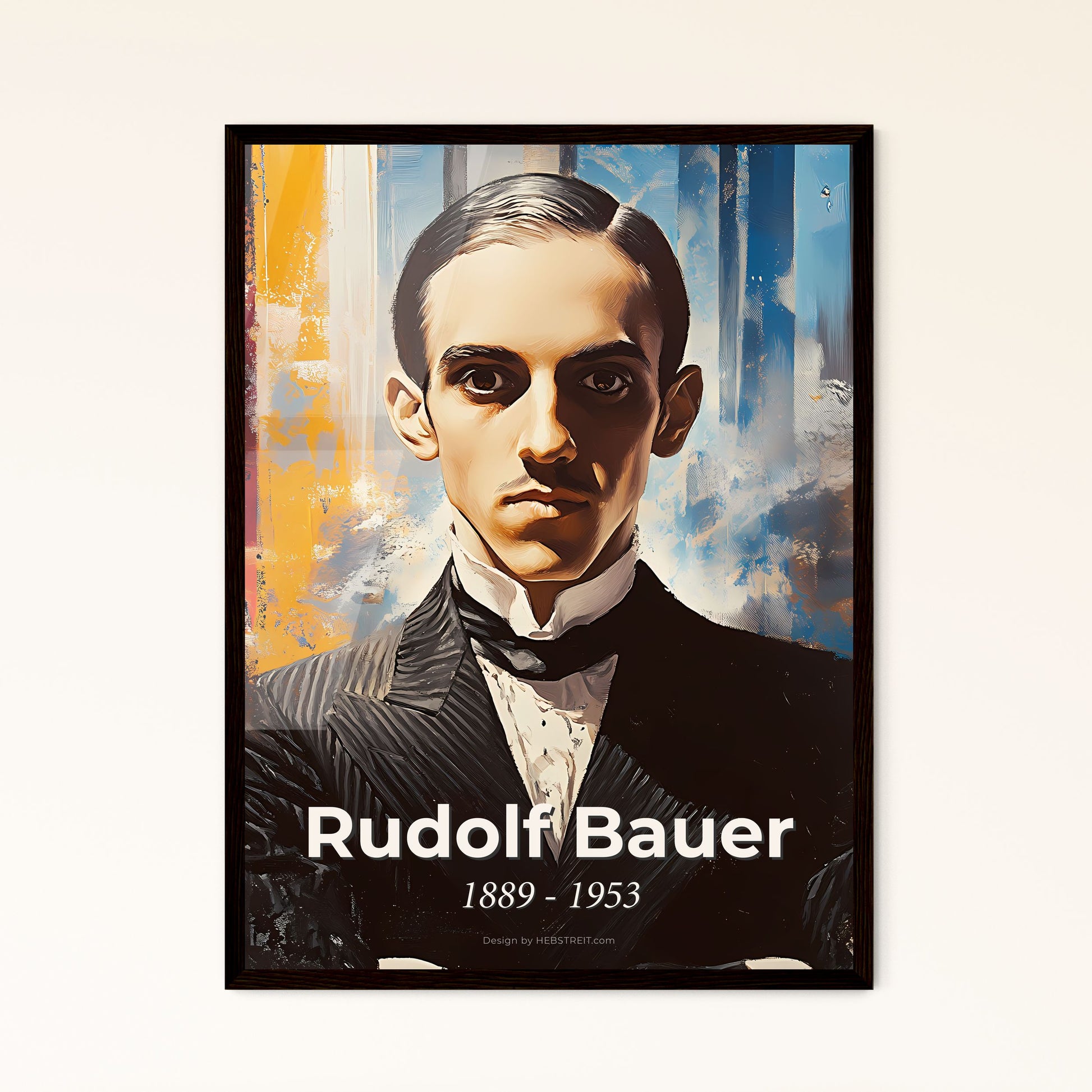 Portrait of Rudolf Bauer, 1889 - 1953. Impressionistic painting of a man in a suit.