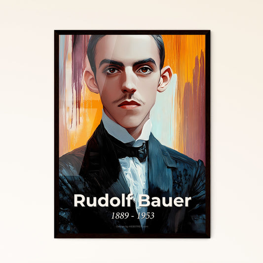 Portrait of Rudolf Bauer, 1889 - 1953. Impressionistic painting of a man in a suit.