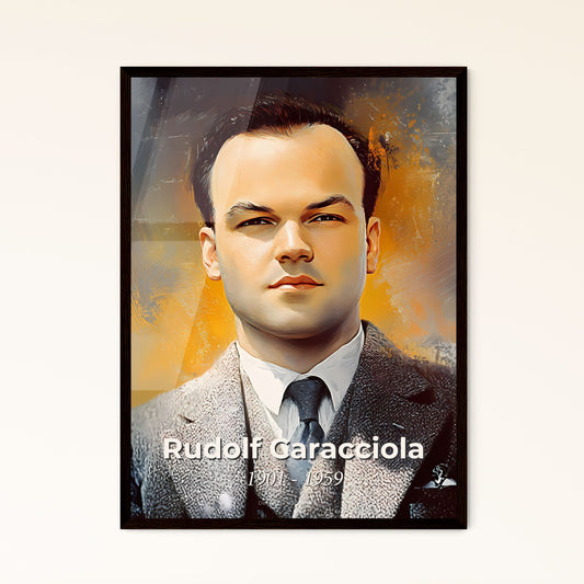 Portrait of Rudolf Caracciola, 1901 - 1959. Impressionistic painting of a man in a suit.