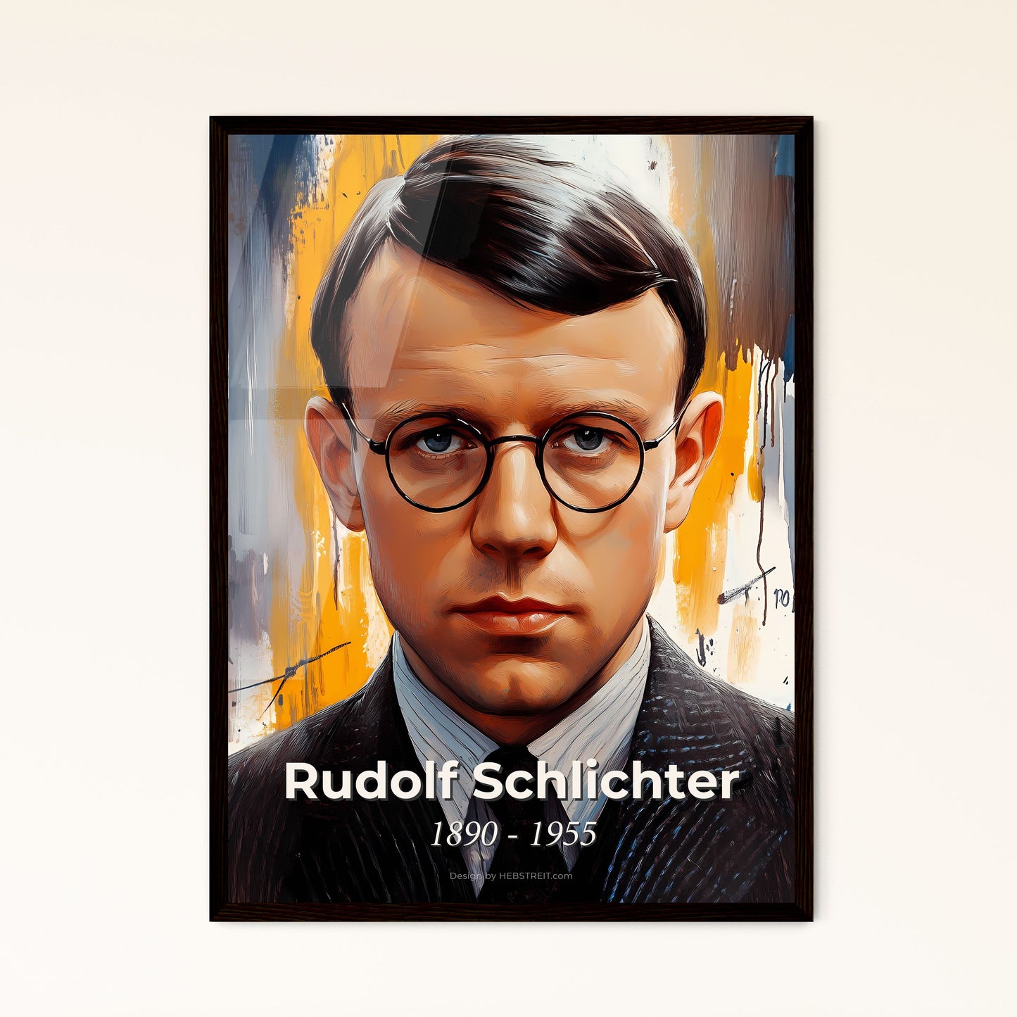 Portrait of Rudolf Schlichter, 1890 - 1955. Impressionistic painting of a man wearing glasses and a suit.