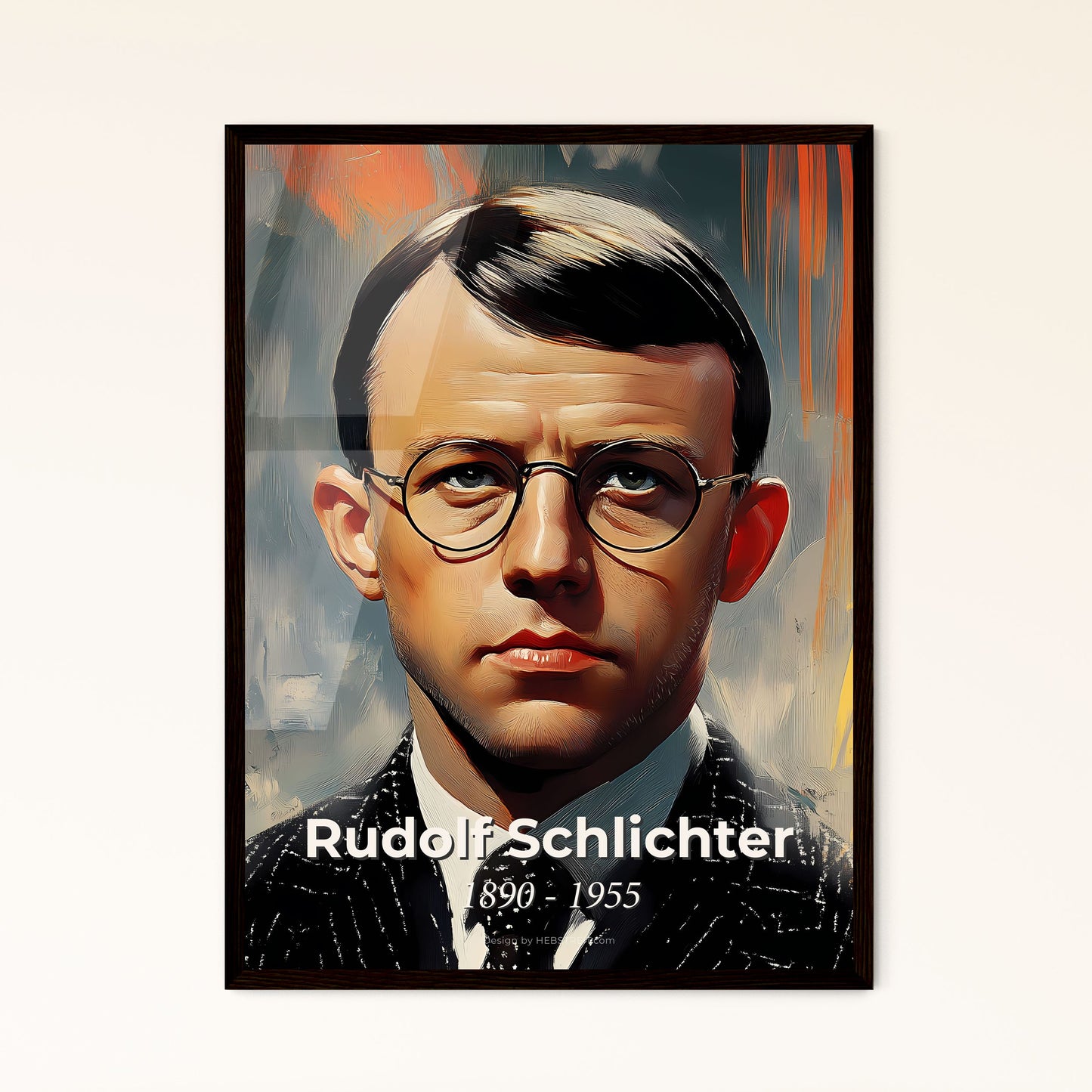 Portrait of Rudolf Schlichter, 1890 - 1955. Impressionistic painting of a man wearing glasses and a suit.