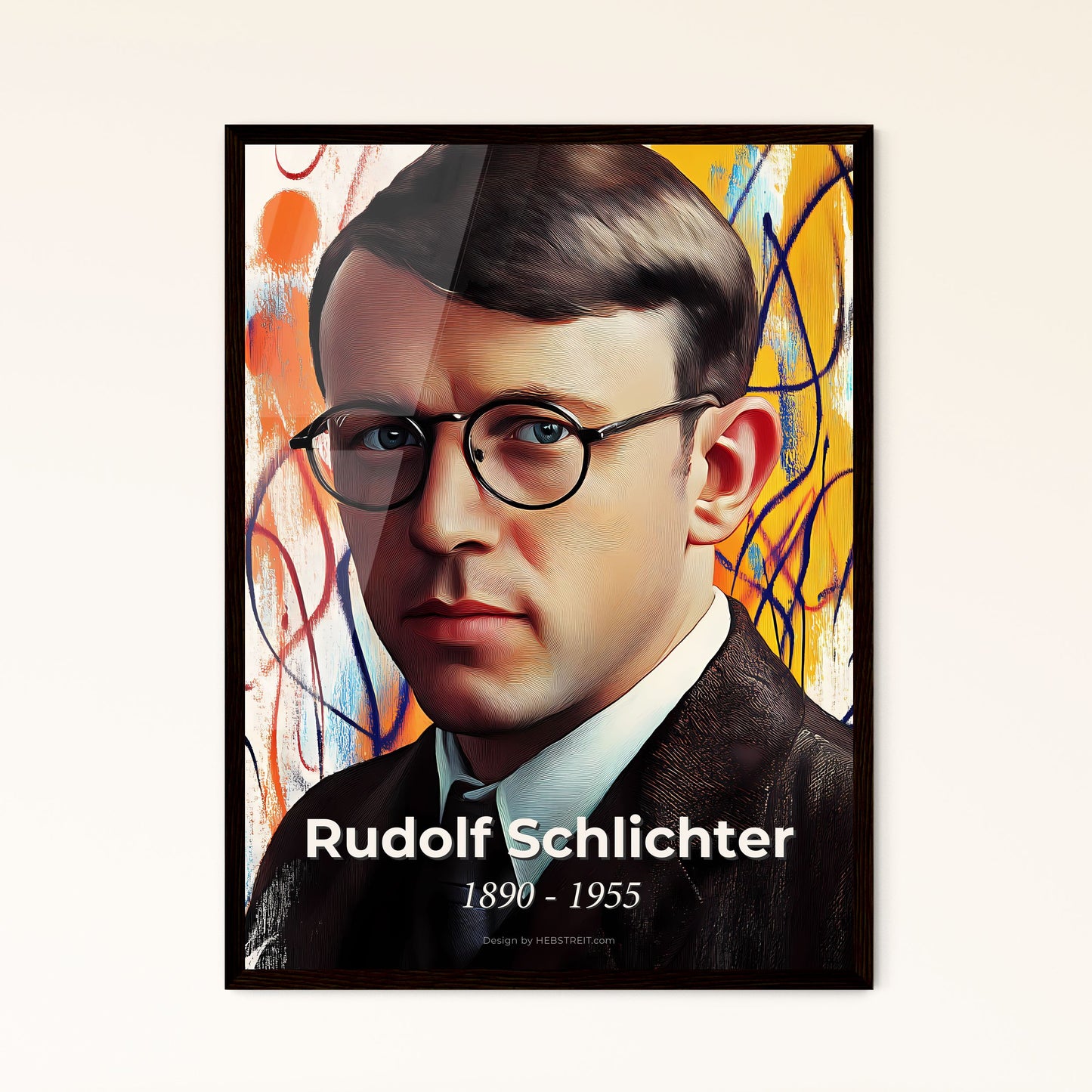 Portrait of Rudolf Schlichter, 1890 - 1955. Impressionistic painting of a man wearing glasses and a suit.