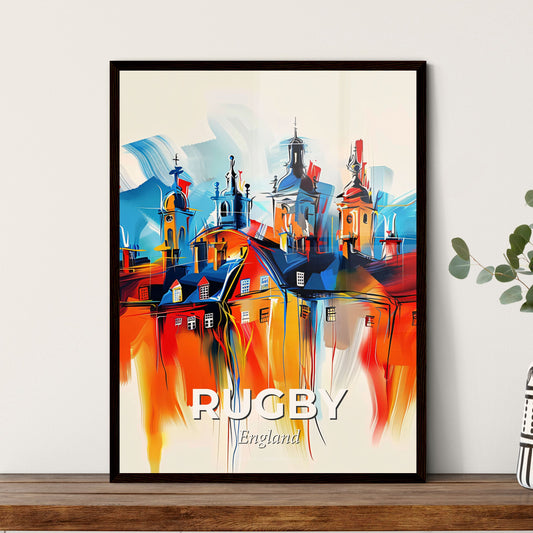 Vibrant Rugby, England - A Painting Of A Building