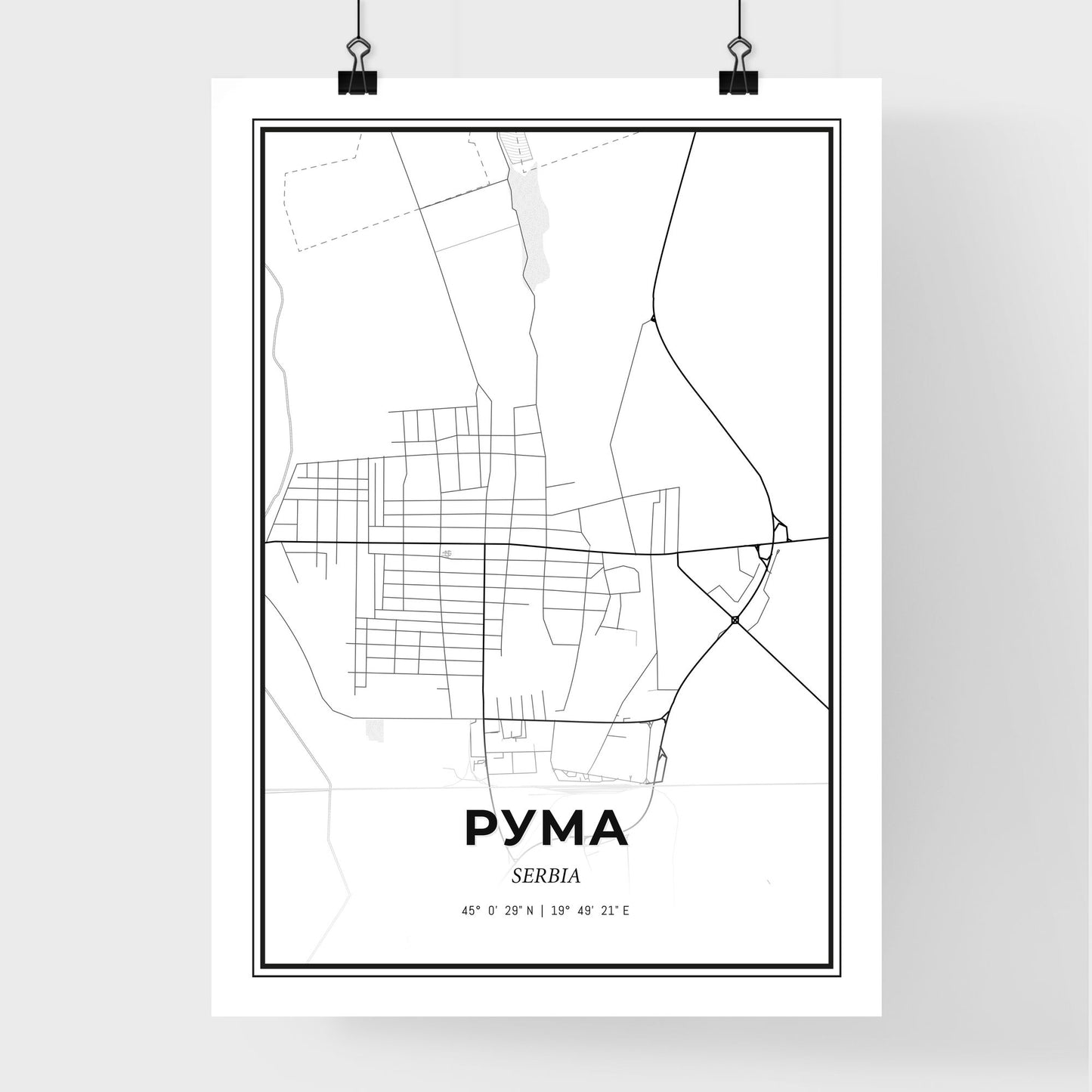 Ruma Serbia - Premium City Map Poster