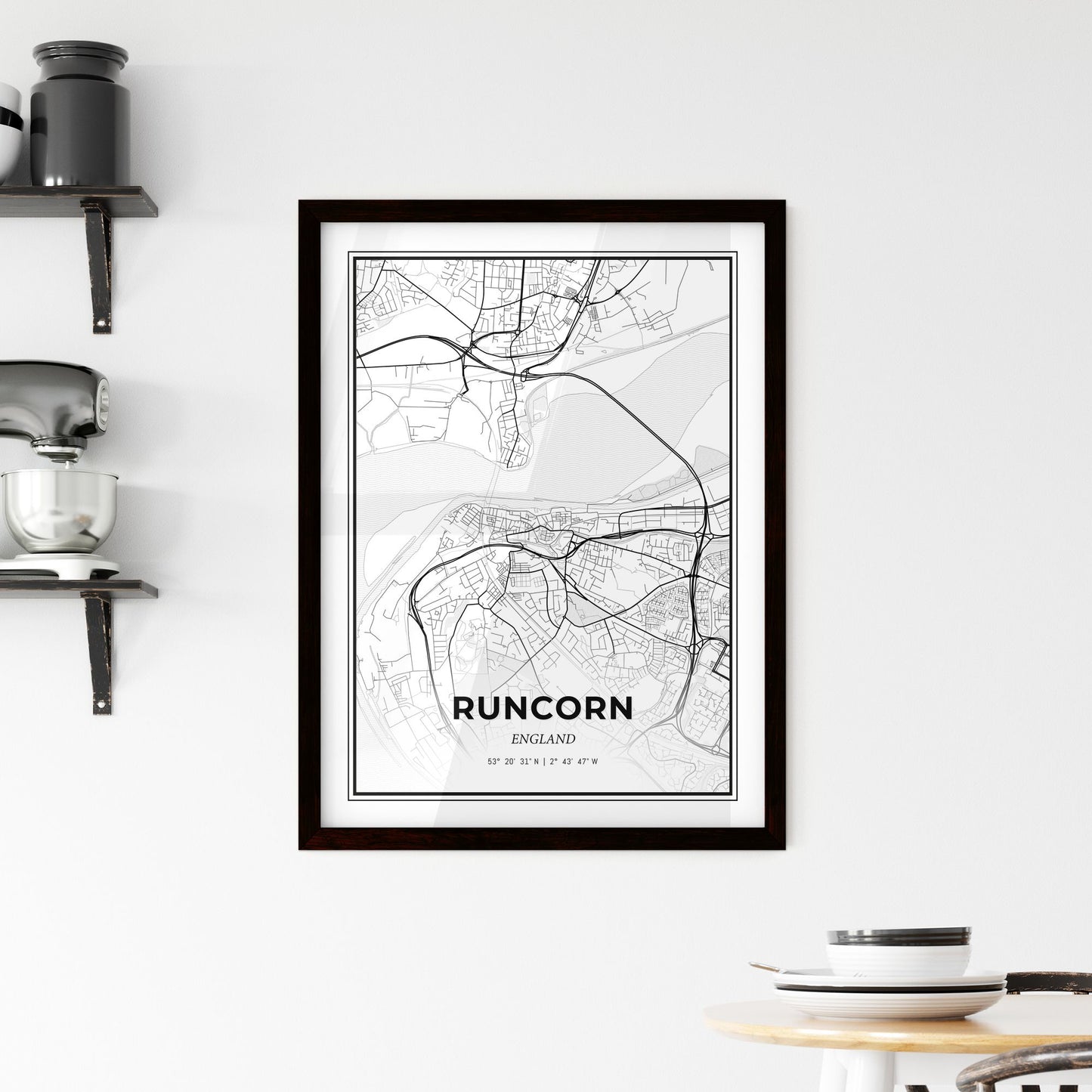 Runcorn England - Minimal City Map