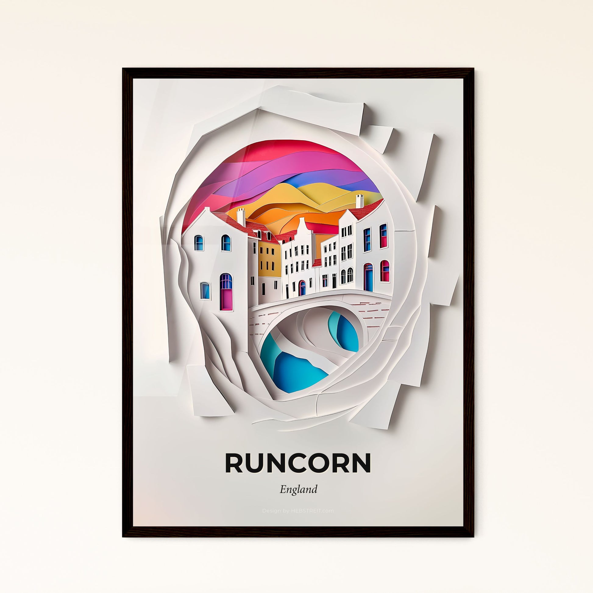 Vivid Runcorn, England, Papercut Print