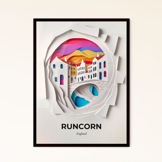 Vivid Runcorn, England, Papercut Print