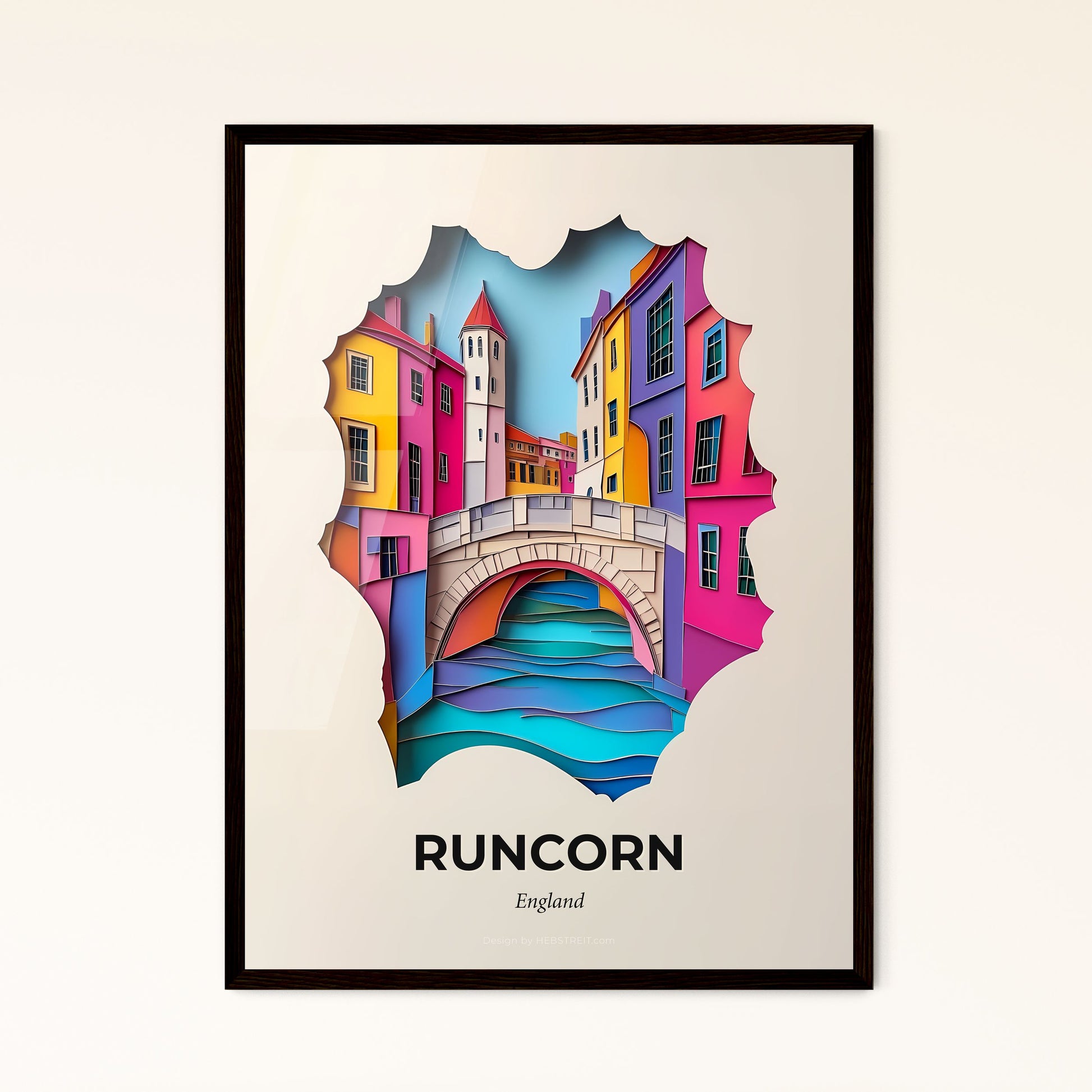 Vivid Runcorn, England, Papercut Print