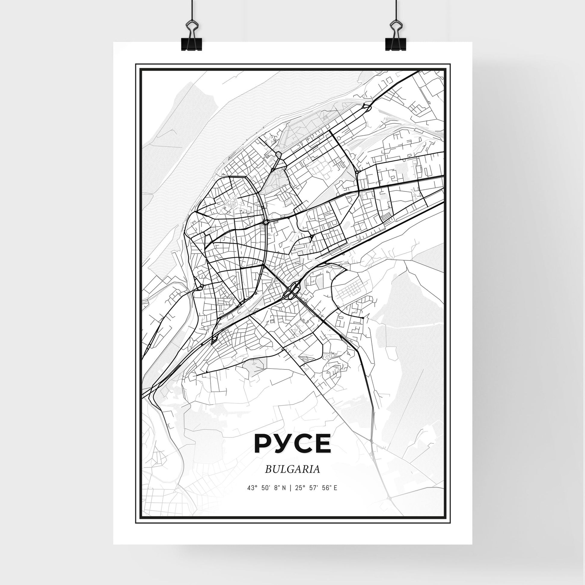 Ruse Bulgaria - Premium City Map Poster