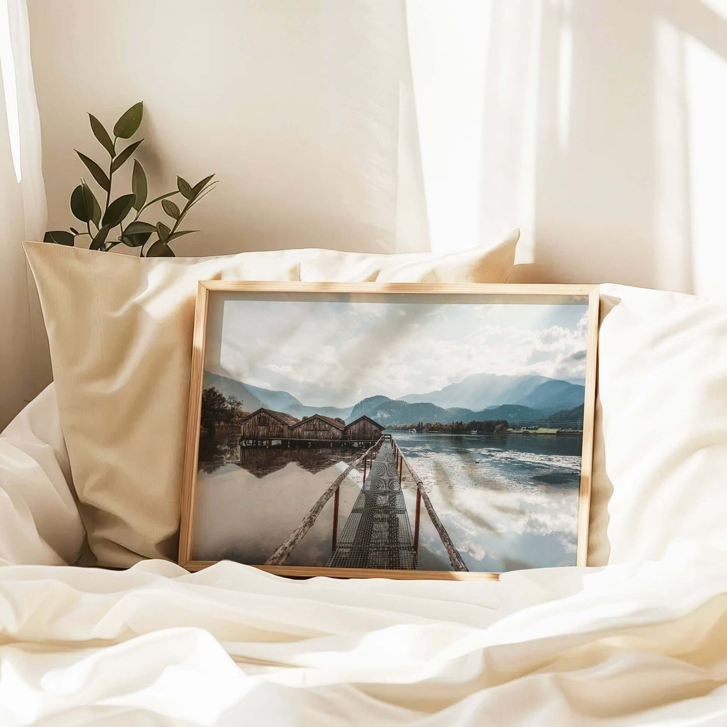 Kochelsee Boathouses Print – Bavarian Lake Landscape Photography